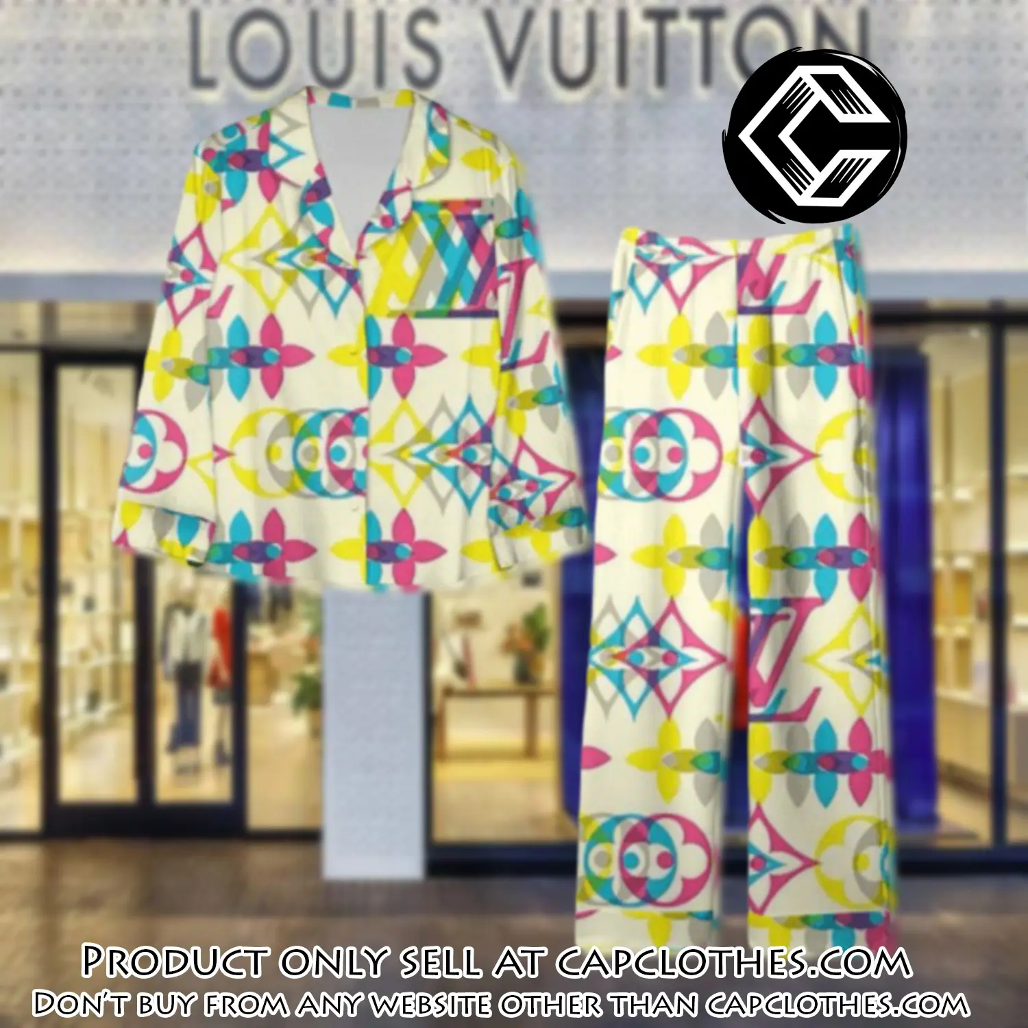 Trending luxury lv satin pajama set pjs1100 cc1730558